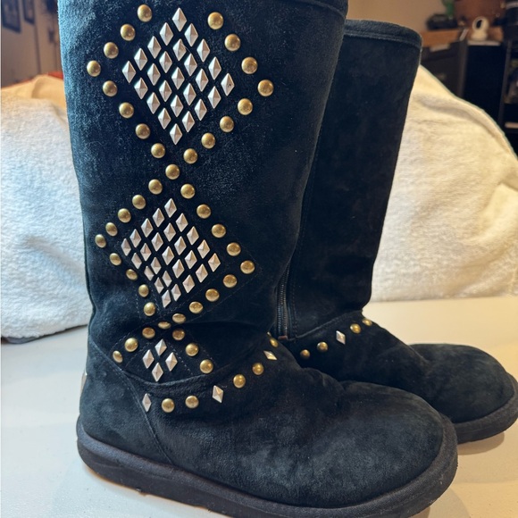 UGG Shoes - UGG Black Studded Women's Sheepskin Boots
